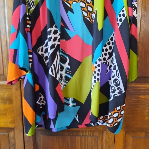 Vintage Bob Mackie Wearable Art geometric mixed animal print open front kimono - Picture 3 of 11